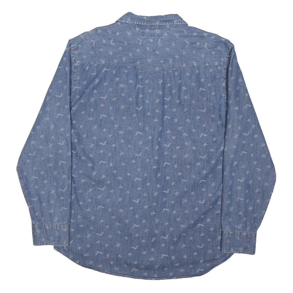 TOMMY HILFIGER Mens Blue Cotton Blend Printed Long Sleeve Shirt XL Casual