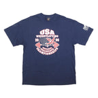 HANES Mens Navy USA Weightlifting Graphic T-Shirt XL Short Sleeve Crew Neck