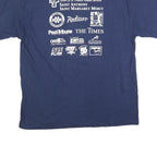 HANES Mens Navy USA Weightlifting Graphic T-Shirt XL Short Sleeve Crew Neck