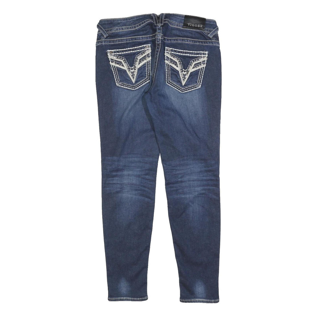 VIGOSS Womens Blue Slim Skinny Denim Medium Wash W31 L30 Detailed Stitching