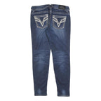 VIGOSS Womens Blue Slim Skinny Denim Medium Wash W31 L30 Detailed Stitching