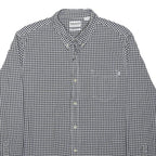 TIMBERLAND Mens Black & White Check Shirt L Cotton Buttoned Casual