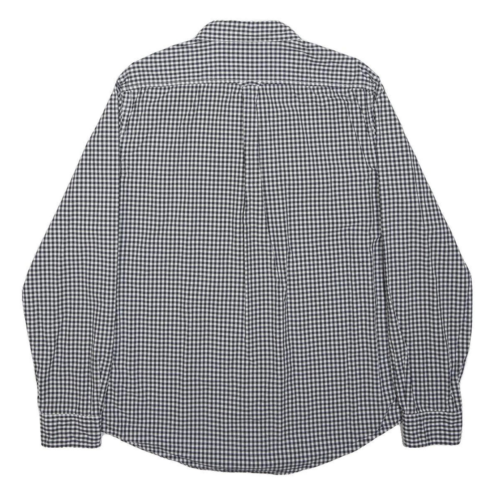 TIMBERLAND Mens Black & White Check Shirt L Cotton Buttoned Casual