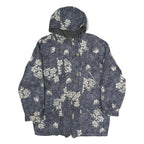 RODEO Womens Blue Floral Polyester Blend Jacket M Zip Hooded
