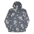 RODEO Womens Blue Floral Polyester Blend Jacket M Zip Hooded