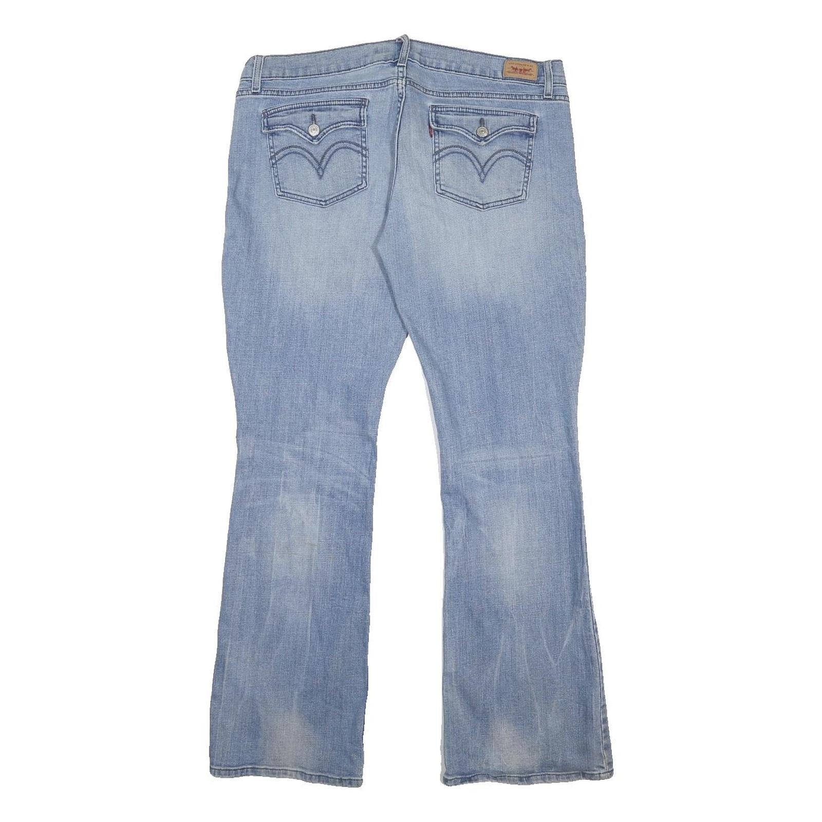 LEVI'S Womens 524 Regular Fit Denim Light Blue Flared Cotton Blend W34 L31 Jeans