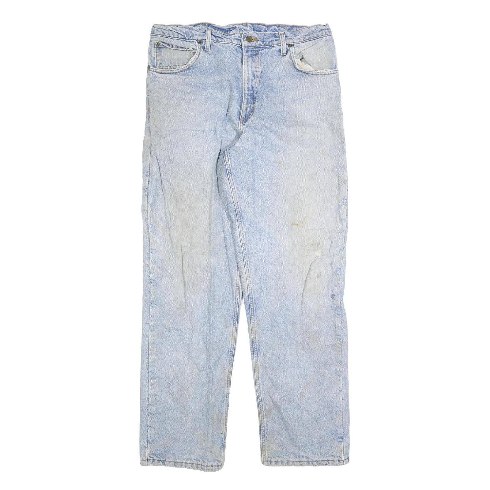 CARHARTT Mens Regular Fit Light Blue Denim Jeans W36 L34 Classic Zip Closure