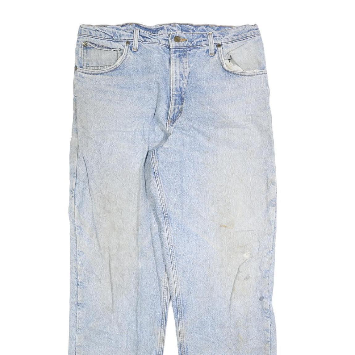 CARHARTT Mens Regular Fit Light Blue Denim Jeans W36 L34 Classic Zip Closure