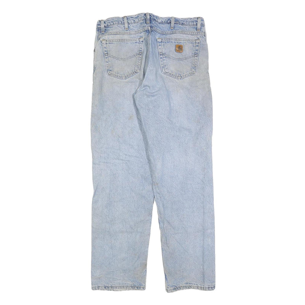 CARHARTT Mens Regular Fit Light Blue Denim Jeans W36 L34 Classic Zip Closure