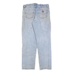 CARHARTT Mens Regular Fit Light Blue Denim Jeans W36 L34 Classic Zip Closure