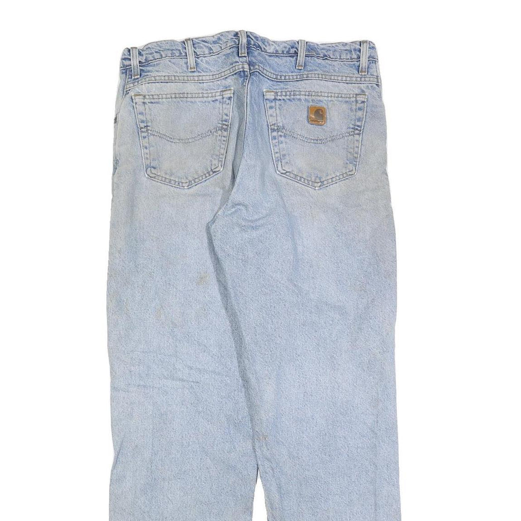 CARHARTT Mens Regular Fit Light Blue Denim Jeans W36 L34 Classic Zip Closure