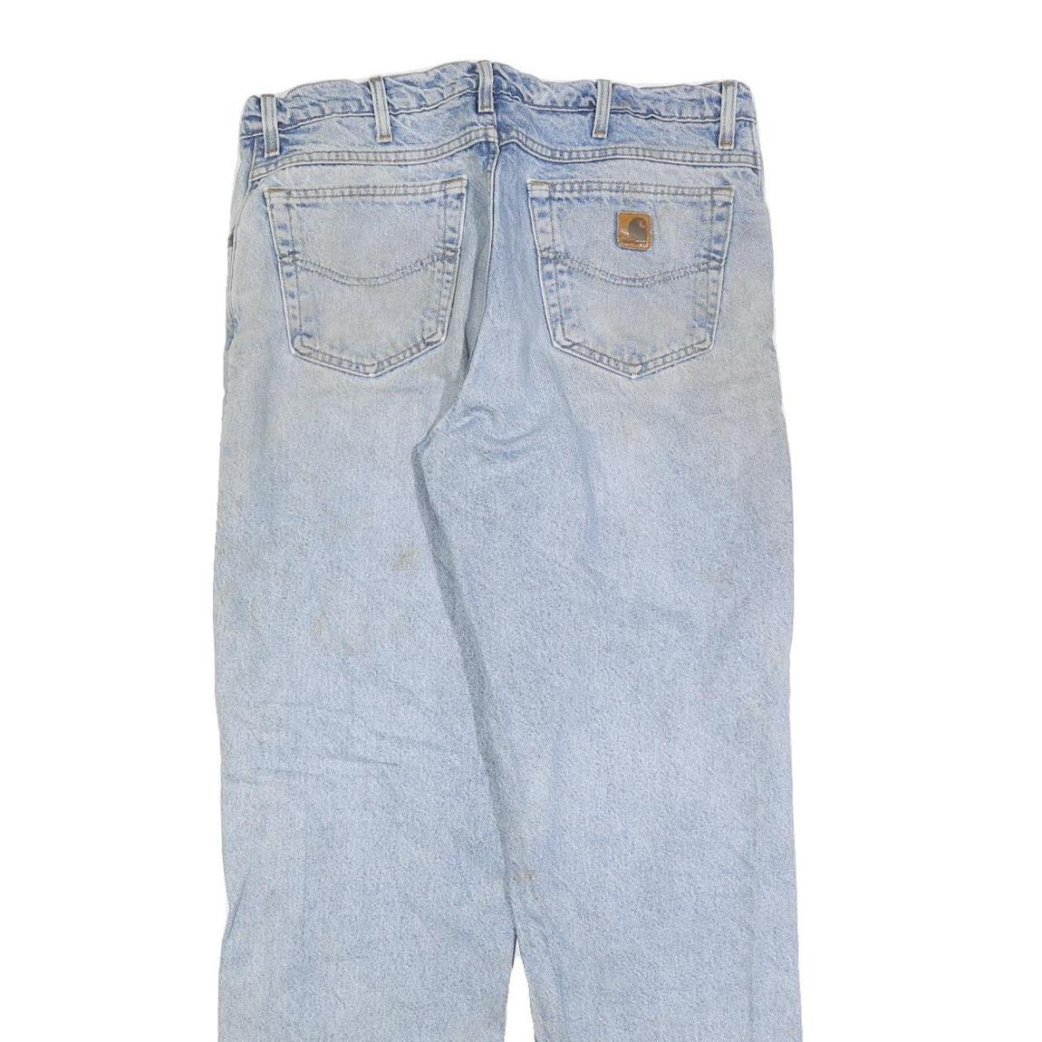 CARHARTT Mens Regular Fit Light Blue Denim Jeans W36 L34 Classic Zip Closure