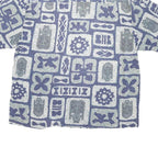 RUSTY Mens Blue Grey Patterned Casual Shirt XL Polynesian Print Summer