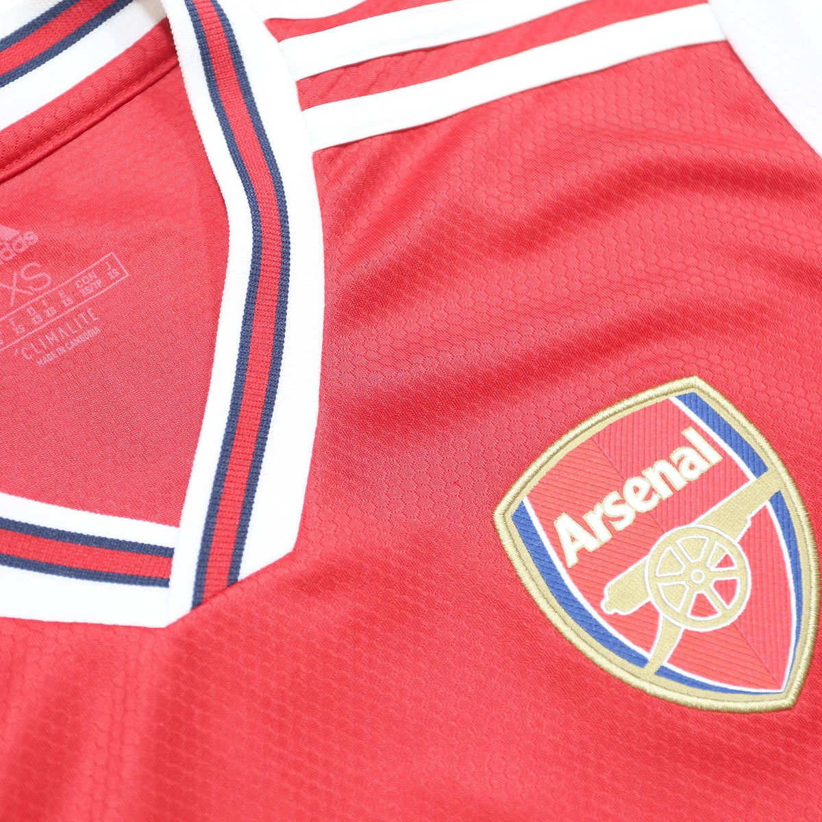ADIDAS Mens Red & White Arsenal Aubameyang T-Shirt XS Short Sleeve V-Neck