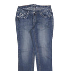 AMETHYST Womens Slim Blue Cotton Blend Denim Jeans W32 L32 Stylish Pocket Detail