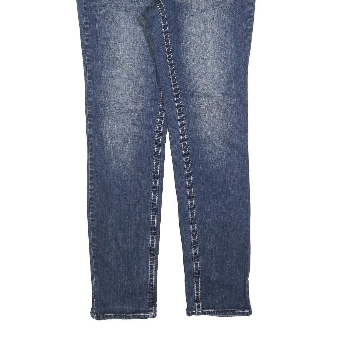 AMETHYST Womens Slim Blue Cotton Blend Denim Jeans W32 L32 Stylish Pocket Detail