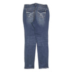 AMETHYST Womens Slim Blue Cotton Blend Denim Jeans W32 L32 Stylish Pocket Detail