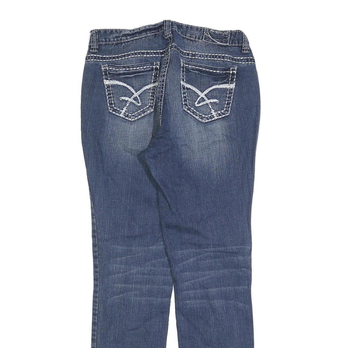 AMETHYST Womens Slim Blue Cotton Blend Denim Jeans W32 L32 Stylish Pocket Detail