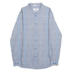 CALVIN KLEIN Mens Blue Pattern Shirt S Cotton Long Sleeve Button Formal