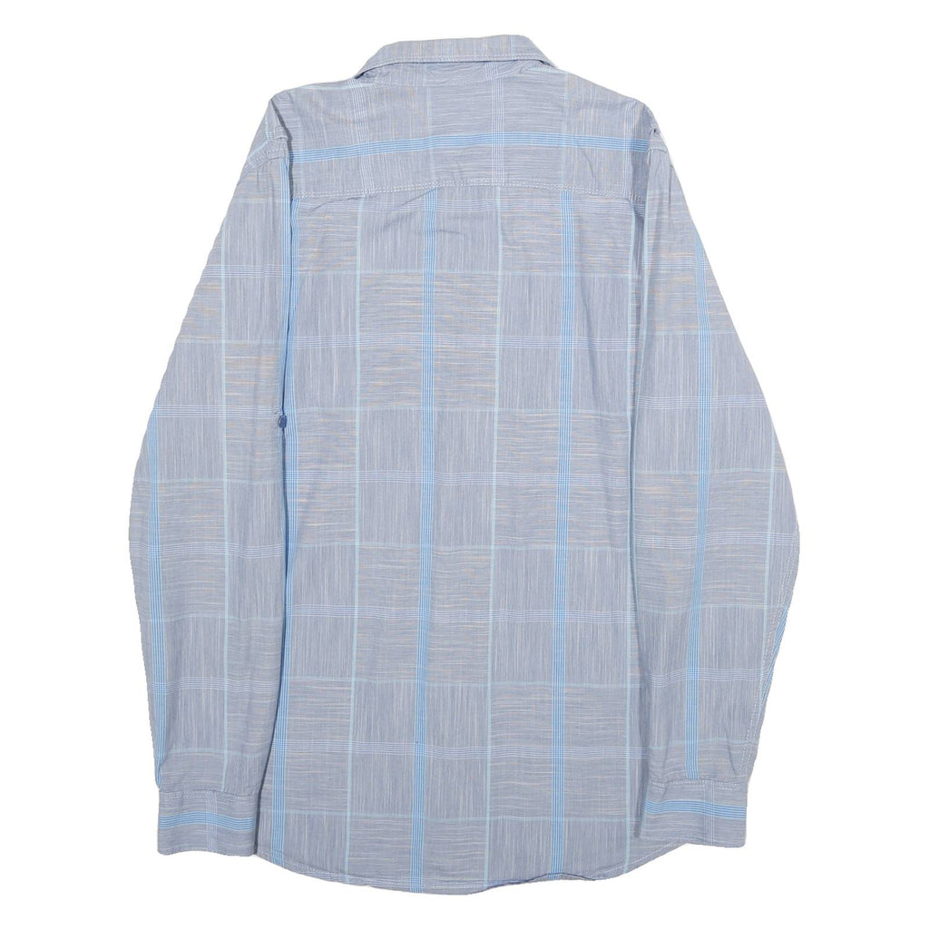CALVIN KLEIN Mens Blue Pattern Shirt S Cotton Long Sleeve Button Formal