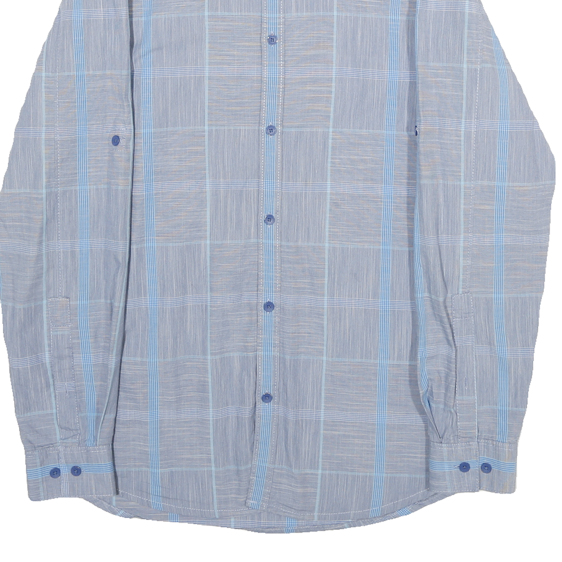 CALVIN KLEIN Mens Blue Pattern Shirt S Cotton Long Sleeve Button Formal