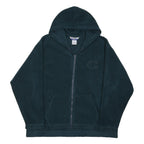 CHAMPION Mens Black Hoodie Pullover Plain Crew Neck Basic Knit L Zip Up Casual