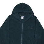 CHAMPION Mens Black Hoodie Pullover Plain Crew Neck Basic Knit L Zip Up Casual