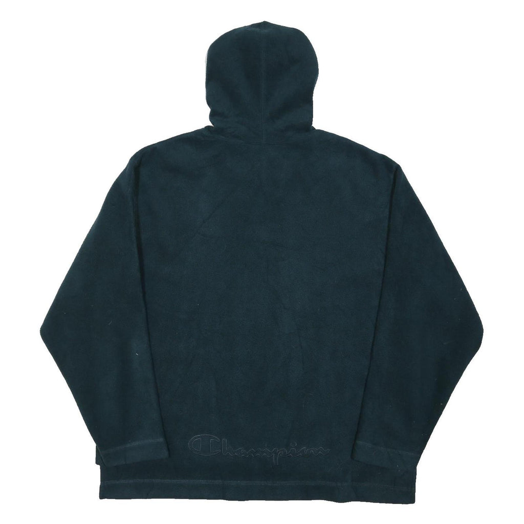 CHAMPION Mens Black Hoodie Pullover Plain Crew Neck Basic Knit L Zip Up Casual