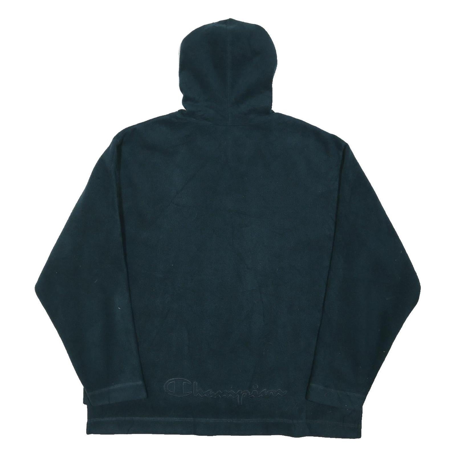 CHAMPION Mens Black Hoodie Pullover Plain Crew Neck Basic Knit L Zip Up Casual
