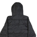 ELLESSE Womens Black Synthetic Puffer Jacket UK 16 Hooded Zip Logo Contrast