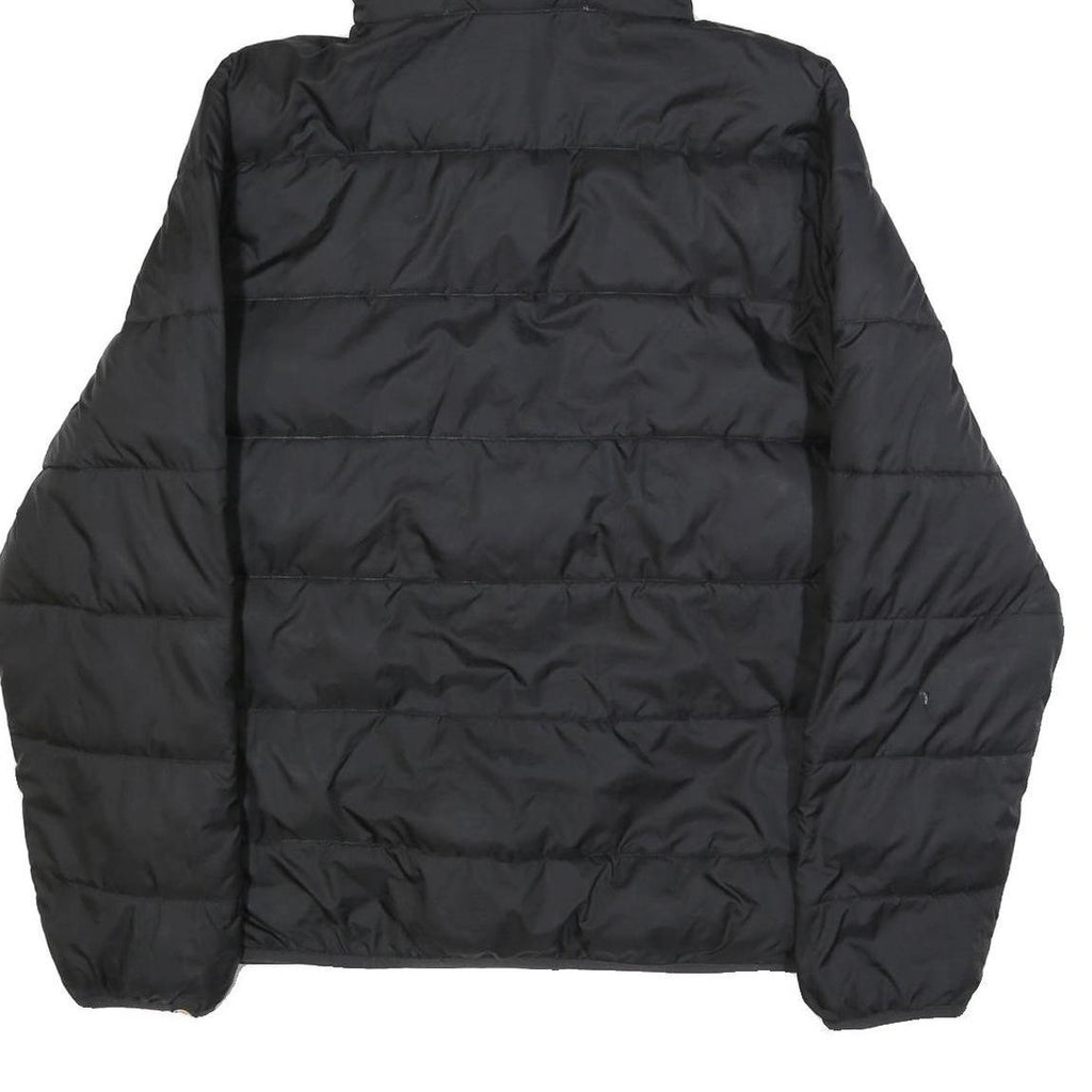 ELLESSE Womens Black Synthetic Puffer Jacket UK 16 Hooded Zip Logo Contrast