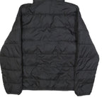 ELLESSE Womens Black Synthetic Puffer Jacket UK 16 Hooded Zip Logo Contrast