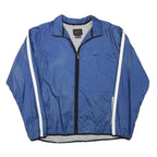 NIKE Womens Blue Plain Jacket M Polyester Blend Zip Sports Casual Lightweight