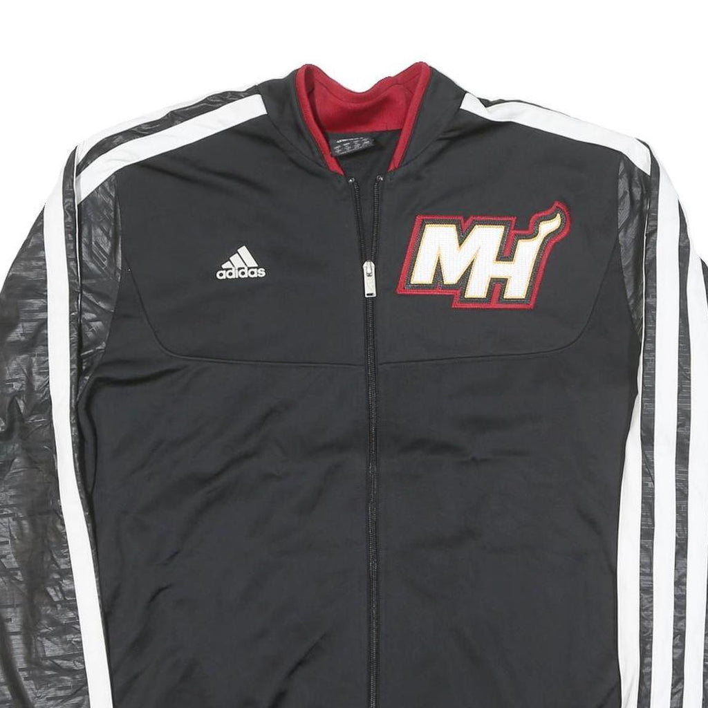ADIDAS Mens Black & White Miami Heat Track Jacket XL Polyester Blend Zip