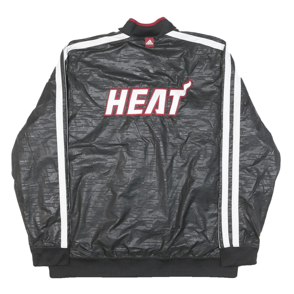 ADIDAS Mens Black & White Miami Heat Track Jacket XL Polyester Blend Zip