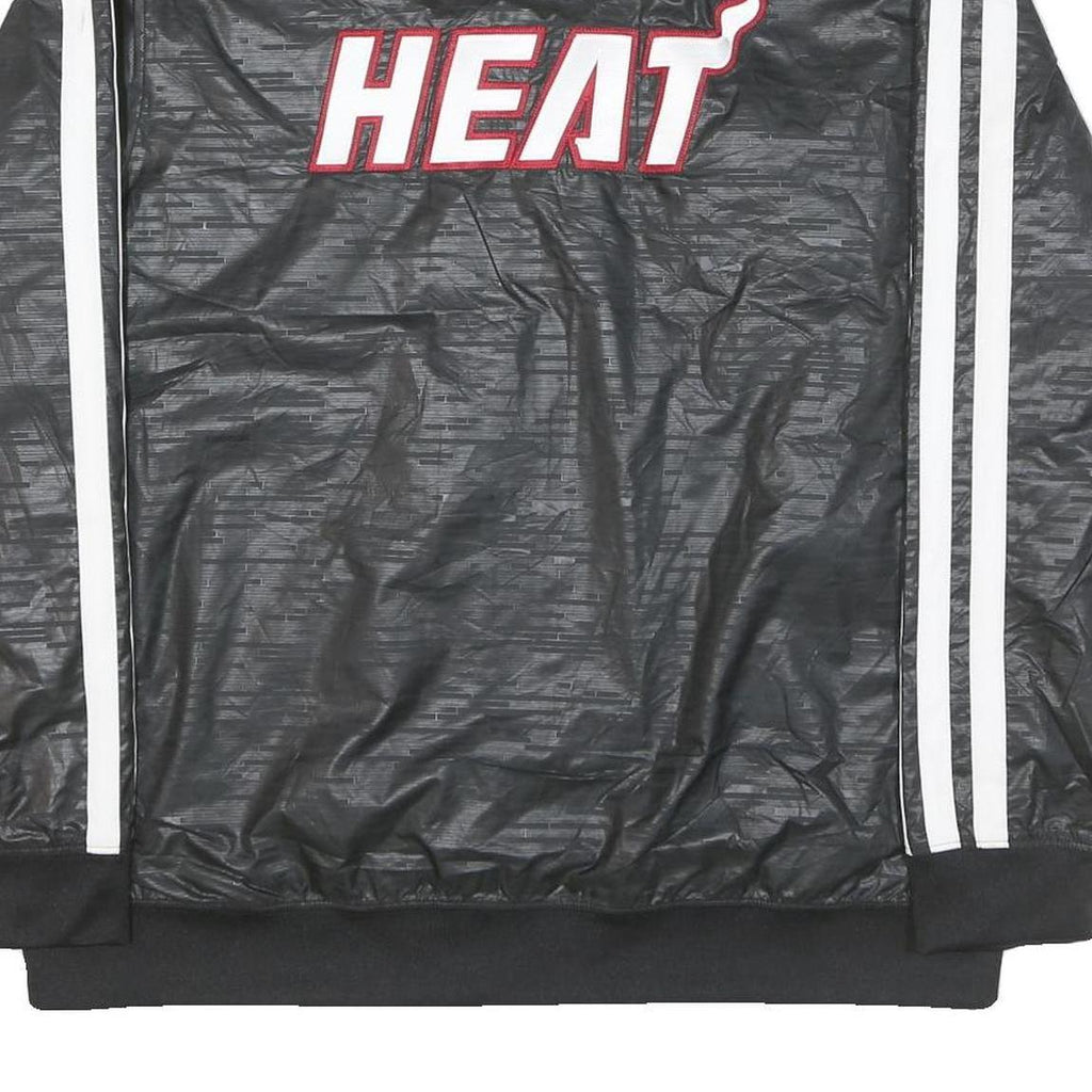 ADIDAS Mens Black & White Miami Heat Track Jacket XL Polyester Blend Zip