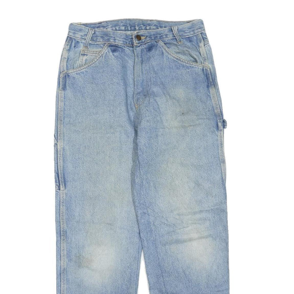 DICKIES Mens Regular Fit Blue Denim Rinse Wash Jeans W30 L28 Workwear Zip