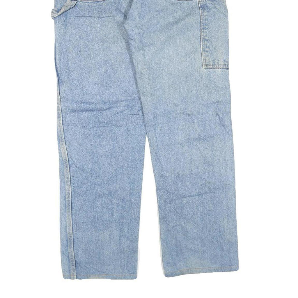 DICKIES Mens Regular Fit Blue Denim Rinse Wash Jeans W30 L28 Workwear Zip