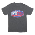 Mens Grey United States Graphic T-Shirt S Short Sleeve Crew Neck Casual Cotton