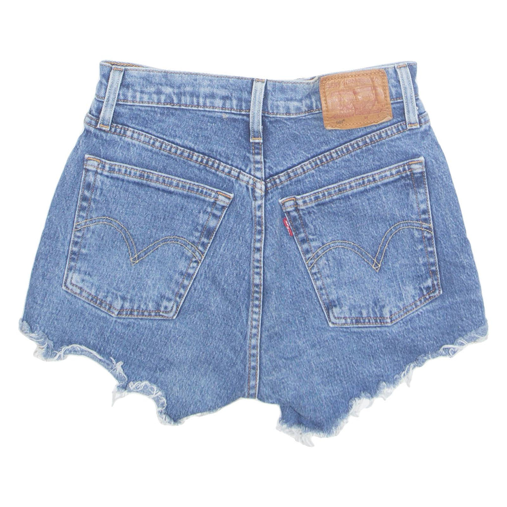 LEVI'S 501 Cut Off Womens Denim Shorts Blue XXS W24