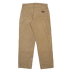 DICKIES Mens Cotton Blend Beige Regular Fit Straight Leg Trousers W30 L30