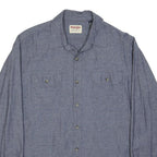 WRANGLER Mens Blue Cotton Shirt M Casual Long Sleeve Button Pocket