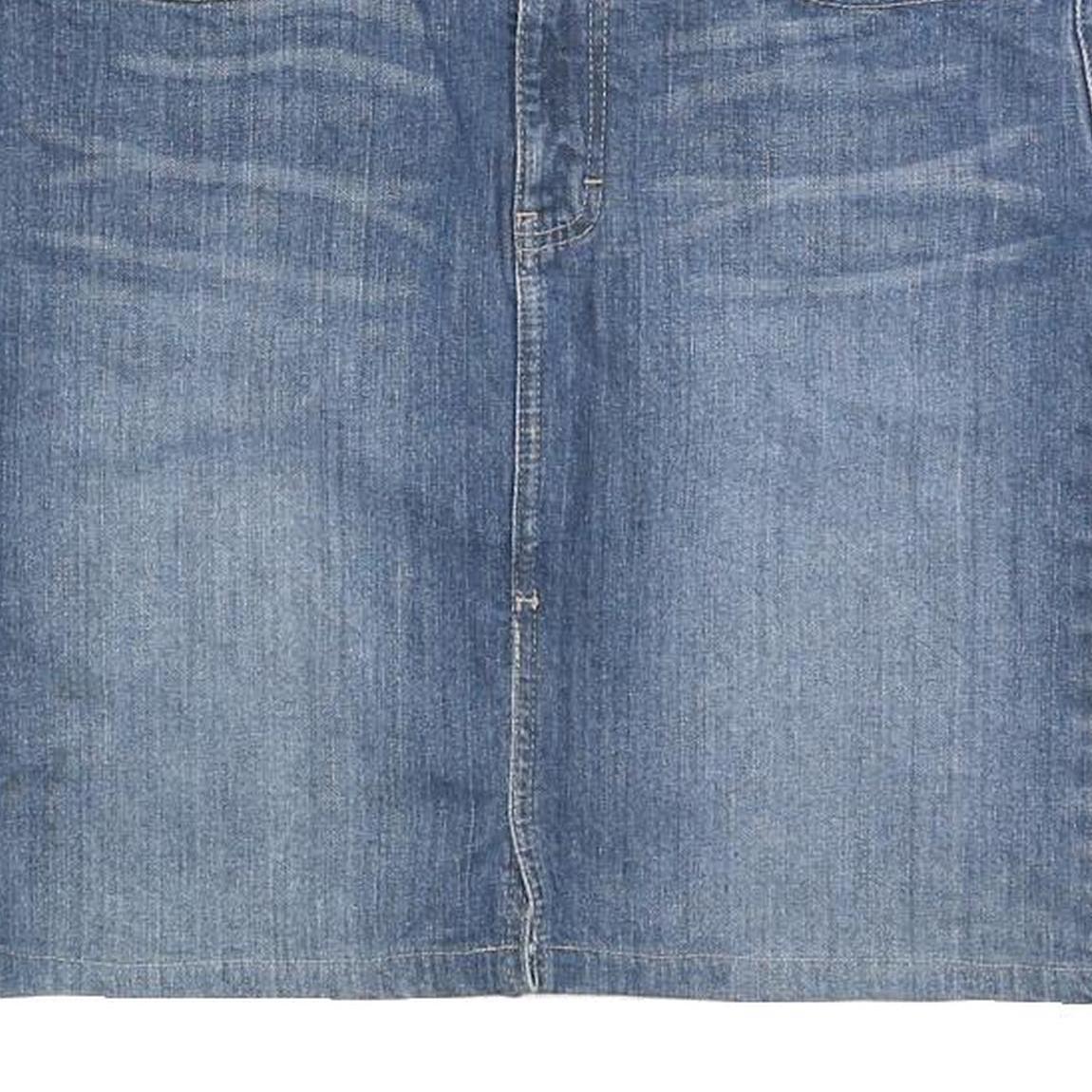 CALVIN KLEIN Womens Blue Denim Mini Cotton Blend Skirt S Jeans Casual Style