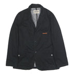 TIMBERLAND Mens Black Cotton Casual Jacket M Button Plain Classic Outerwear