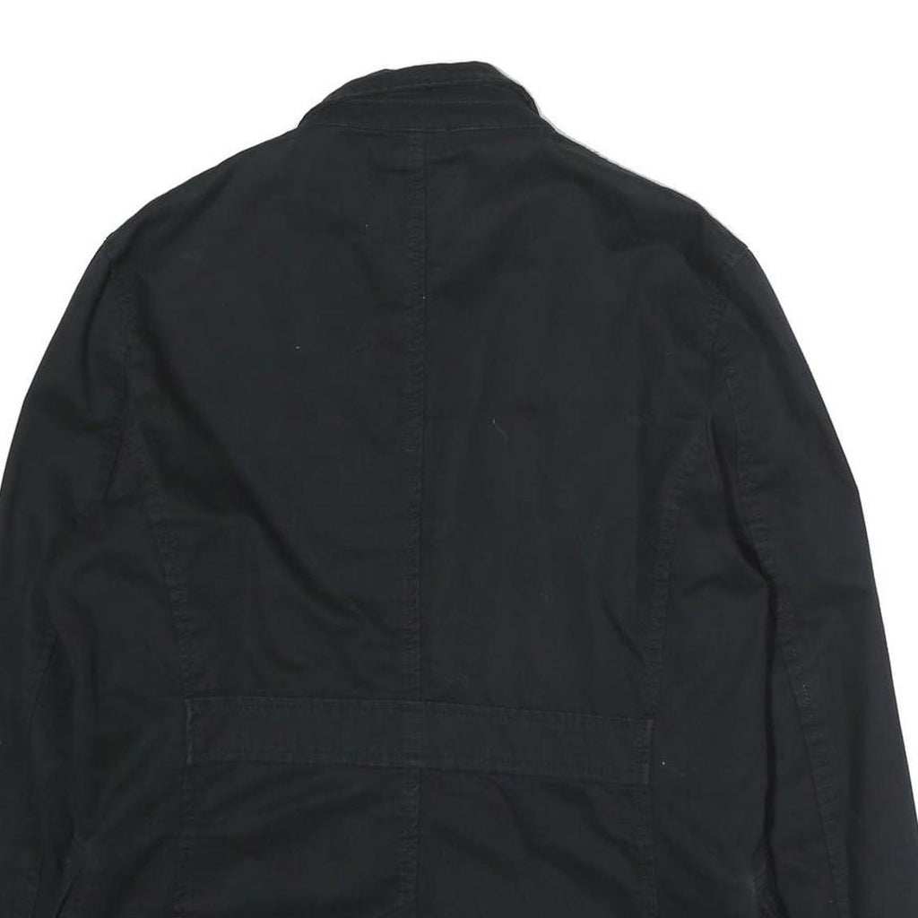 TIMBERLAND Mens Black Cotton Casual Jacket M Button Plain Classic Outerwear