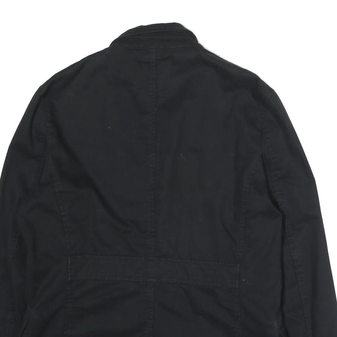 TIMBERLAND Mens Black Cotton Casual Jacket M Button Plain Classic Outerwear