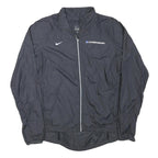 NIKE Womens Black Championships Jacket L Polyester Blend Zip Plain Lightweight