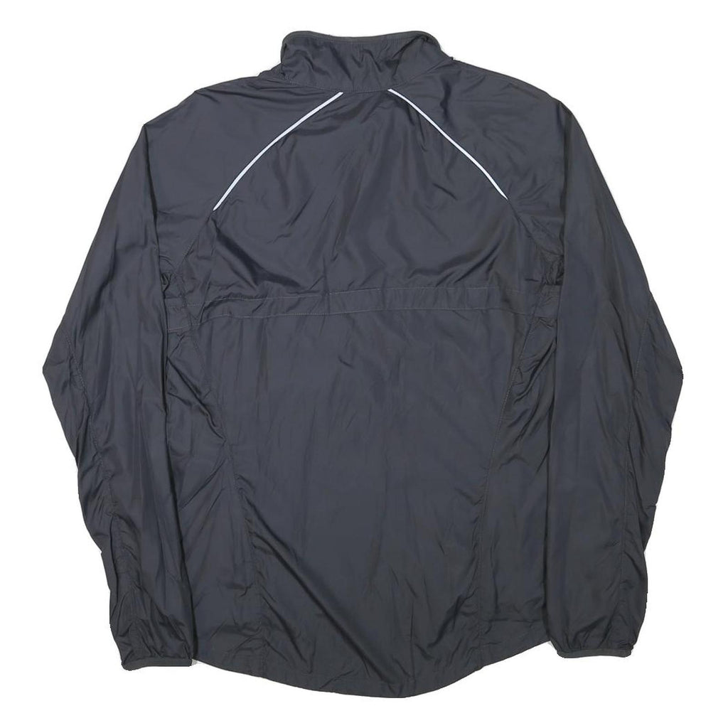 NIKE Womens Black Championships Jacket L Polyester Blend Zip Plain Lightweight
