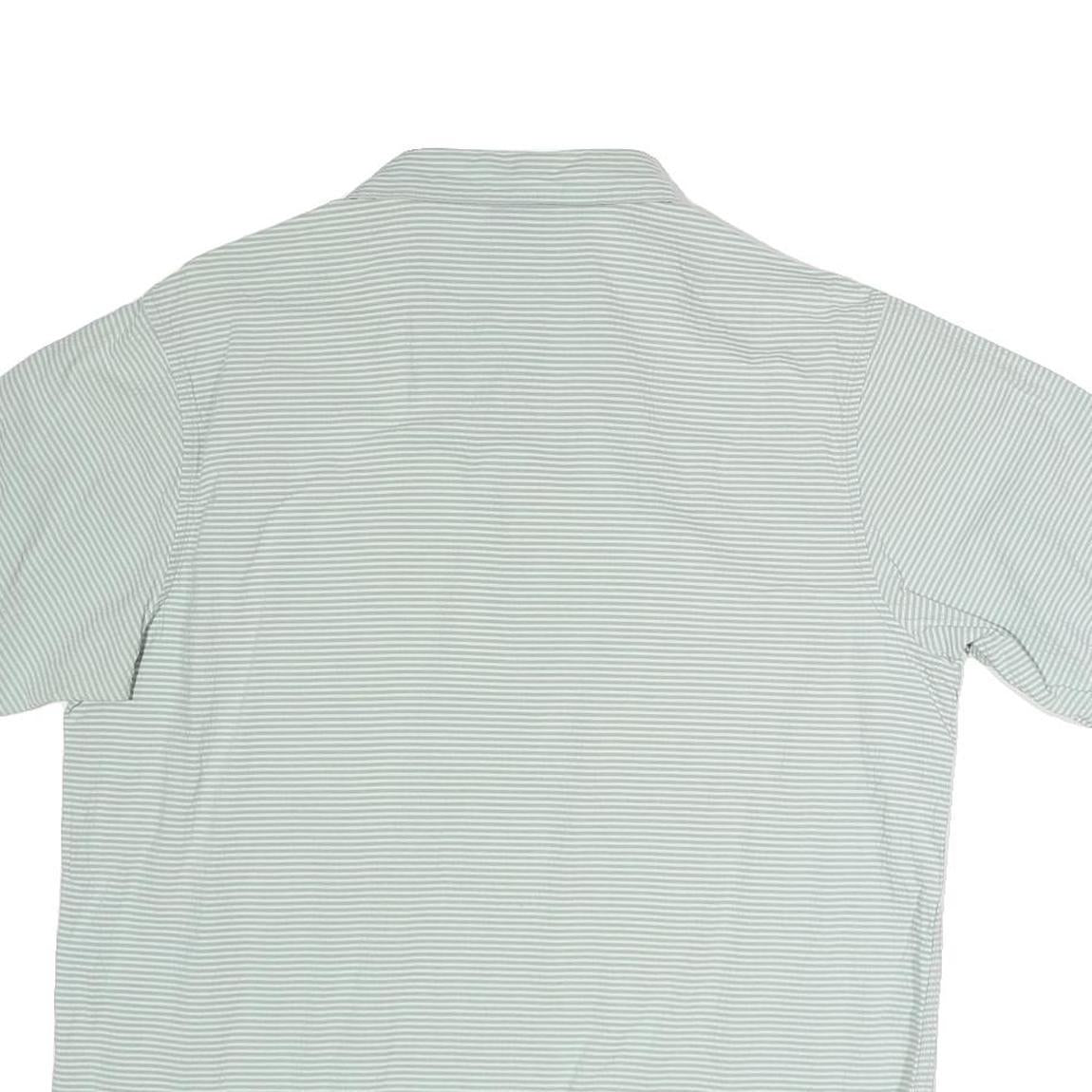 PATAGONIA Mens White & Grey Striped Short Sleeve Polo Shirt M Casual Summer