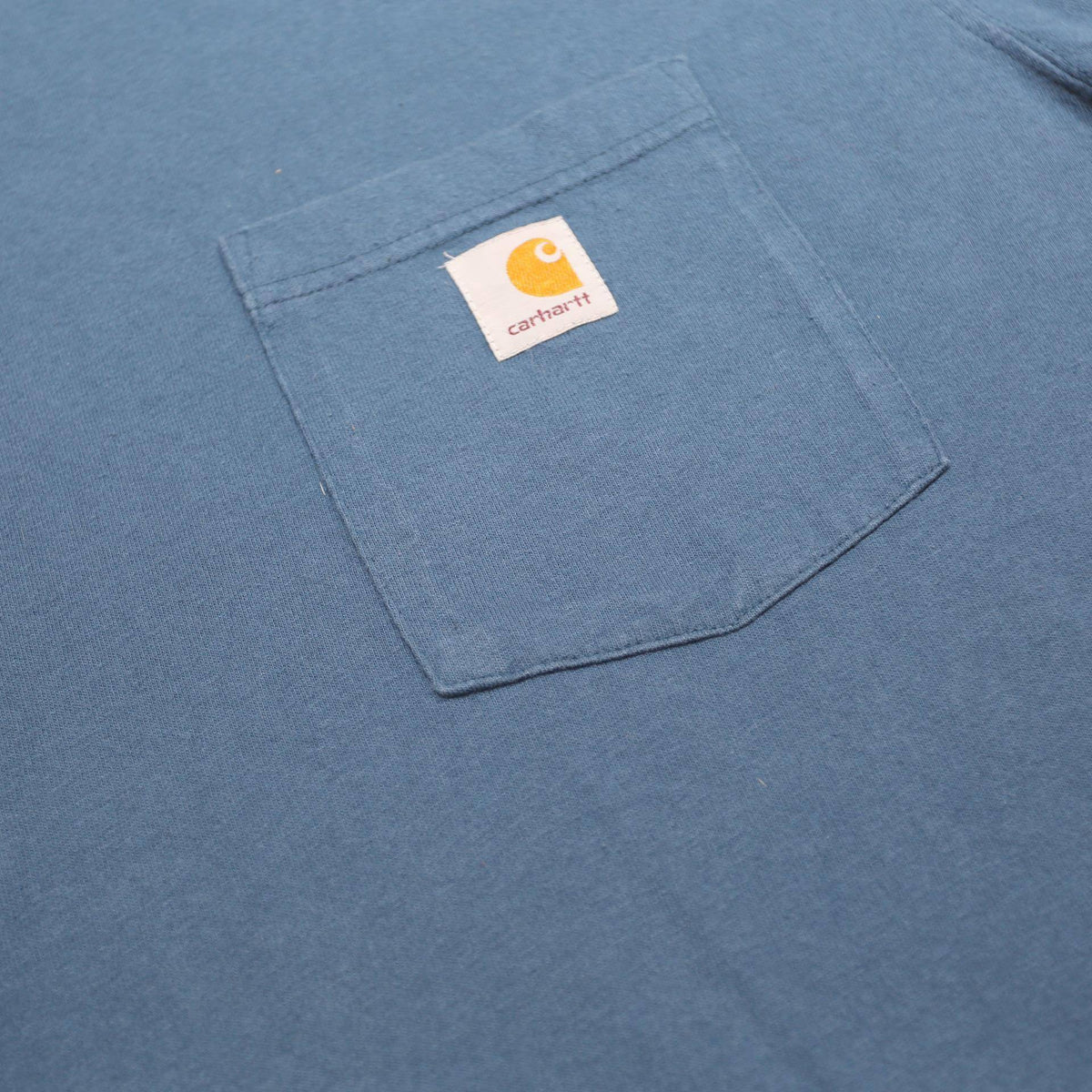 CARHARTT Mens Blue & Yellow Logo Pocket T-Shirt XL Short Sleeve Crew Neck Casual